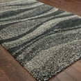 thumbnail image 2 of Style Haven  Harrison Shadow Waves Shag Rug 3'10" x 5'5" Polypropylene 4' x 6' Shag,Indoor Living Room,Bedroom Navy Rectangle Modern &, 2 of 5