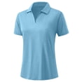 thumbnail image 6 of Womens Polo Shirts Summer Collared V Neck Short Sleeve Shirts Dressy Casual Lightweight Plain Golf Shirt, 2XL, 6 of 8