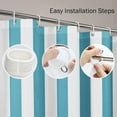 thumbnail image 4 of Shower Curtain Abstract Classic Turquoise and White Stripe Graphic Modern Waterproof Polyester Fabric 72 x 72 inches Set with Hooks, 4 of 6