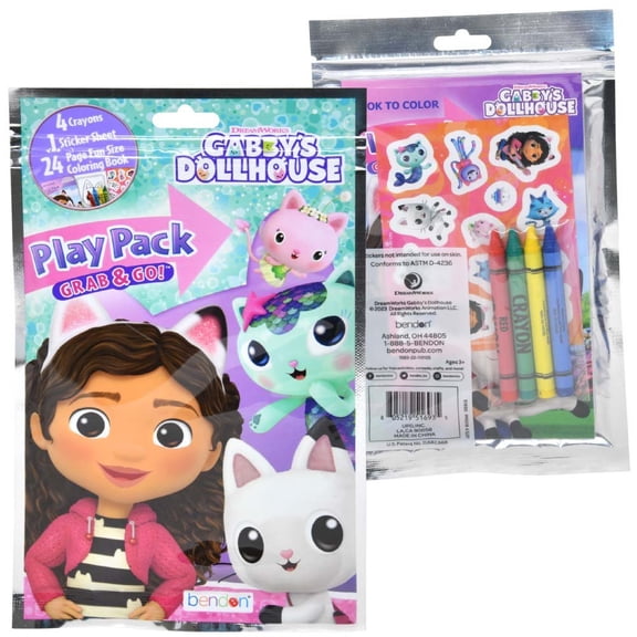 12 Pack Gabby's Dollhouse Grab n Go Play Pack, party favors