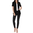 thumbnail image 4 of Women's Casual Short Sleeve Draped Open Front Solid Cardigan, 4 of 6