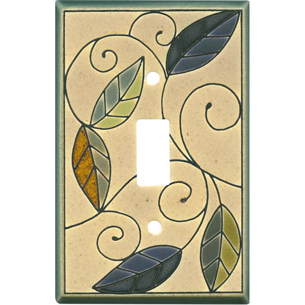 Mosaic Leaves Ceramic Single Toggle Switch Plates