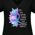 thumbnail image 4 of Inktastic Suicide Prevention Awareness Purple Teal Sunflower Ribbon Women's Plus Size V-Neck T-Shirt, 4 of 5