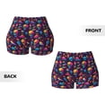 thumbnail image 5 of Fotbe colorful Skull Retro Seamless Shorts, Womens Workout Shorts High Waist Stretch Booty Short for Gym/Yoga/Running/Biking-Small, 5 of 9