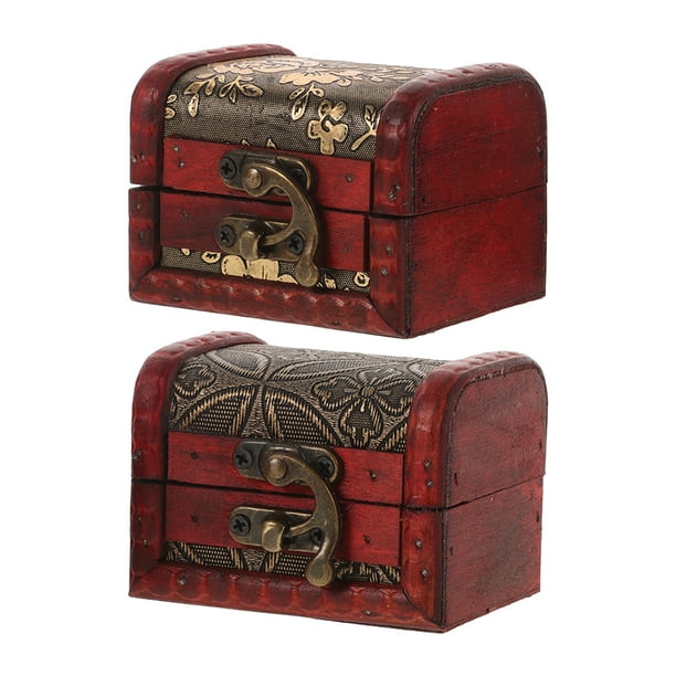 2 joyeros de madera, pequeños joyeros, mini joyeros, caja clásica china, estuche para cosméticos, para coleccionistas, brazaletes de recuerdo
