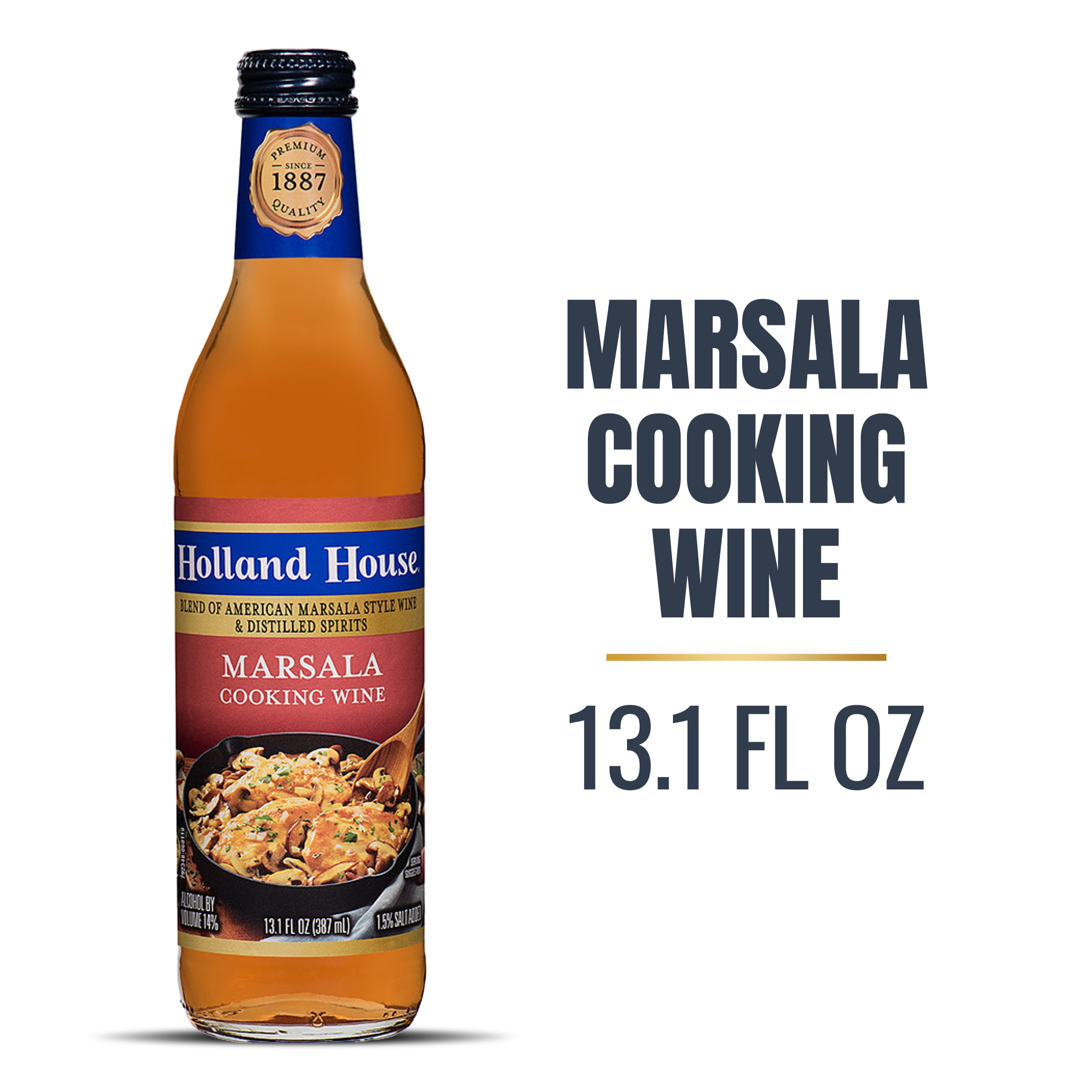 Holland House Marsala Cooking Wine, Ideal for Cooking, Roasting and Marinating, 13 FL OZ