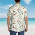 thumbnail image 6 of Xecao Wildflower Watercolor print Hawaiian shirt - a stylish short-sleeve button-down for men, perfect for casual beach and tropical outings., 6 of 9