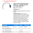 thumbnail image 2 of Engine Coolant Temperature Sensor Connector - Compatible with 2007 - 2012 Dodge Caliber SXT 2008 2009 2010 2011, 2 of 2
