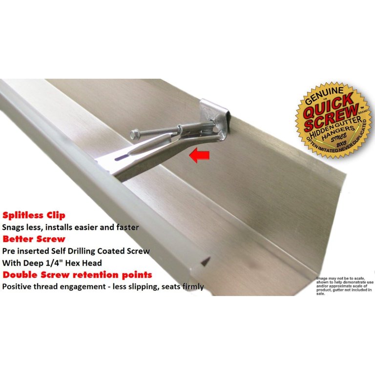 Lot De 25 Supports De Gouttière Aluminium 5 Pouces - Vis Intégrées - Neuf
