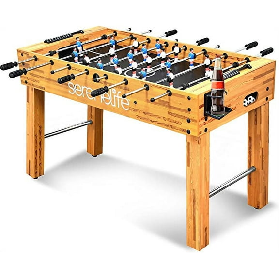 SereneLife 48in Competition Sized Wooden Foosball Table, Soccer for Home, Arcade Game Room
