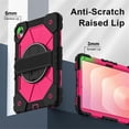 thumbnail image 4 of Funda Resistente a Golpes para Samsung Galaxy Tab S11, Funda Protectora de Silicona + Capa de PC Anti Caída con Asa Giratoria de 360°, Soporte, Correa para el Hombro, Rosa Rosado, para Galaxy Tab S11, 4 of 9