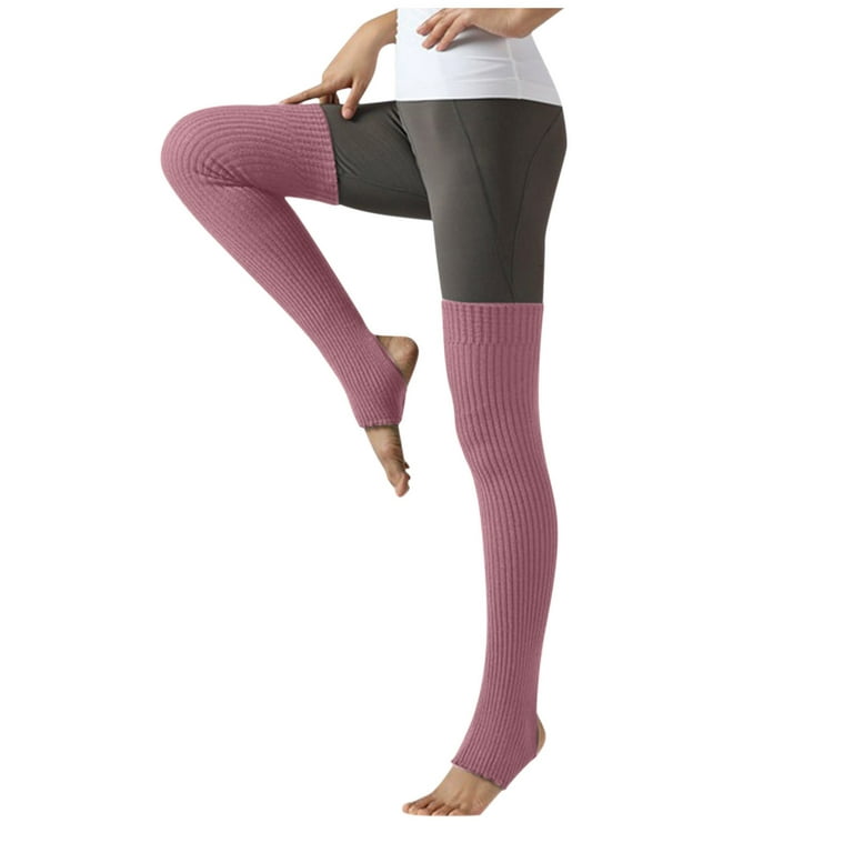 Women's Knit Yoga Socks Over the Knee Socks Ballet Dance Leggings Stocking  Winter Leg Warmer