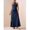 Navy Blue, variant on Blue Elegant Satin Twist Front Halter Neck Long Maxi Dress For Party
