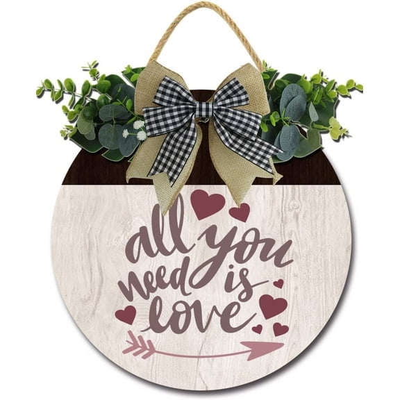 Eveokoki 12" All You Need is Love Coffee Bar Decor Sign Rustic Farmhouse Wooden Round Retro Coffee Bar Decor Coffee Lover Coffee Station Decor Home Office Kitchen Wall Decor