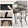 thumbnail image 3 of Eastvita 4-Person Dining Table Set Modern Rectangular Kitchen Table with Boucle Chairs/Storage Rack for Small Spaces/Beige Chairs/Black Finish, 3 of 6