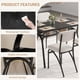 thumbnail image 4 of 4-person dining mesa set: moderno rectangular kitchen mesa con bouclé sillas y almacenamiento rack para small spaces, beige sillas y negra finish, 4 of 7