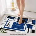 thumbnail image 3 of Blue Black Geometric Door Mat&nbsp;Indoor Outdoor Entrance, Non Slip Rug for Kitchen Bathroom Entryway Rug, Modern Minimalist Abstract Stripes Washable Doormat Floor Mat for Office 20x31.5 Inch, 3 of 8