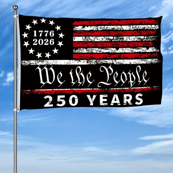 YIBAGA 250 Anniversary Flag 3x5 Ft America National Flag We The People 250 Years 1776-2026 Patriotic Outdoor Lawn Garden Decor with Brass Grommets