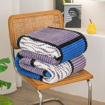 Lightweight Summer Throw Blanket - 95% Polyester Flannel Nap Sofa Cover Reversible Fuzzy Lap Quilt Machine Washable Bedspread(Blue)