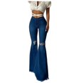 thumbnail image 2 of Uqiangy Cute Jeans Bellbottoms Jeans For Women Boot Cut Jeans For Woman Tummy Control Jeans For Women Lee Jeans For Women Bootcut Womens Jeans Long Flared Jeans For Women Dark blue L, 2 of 8