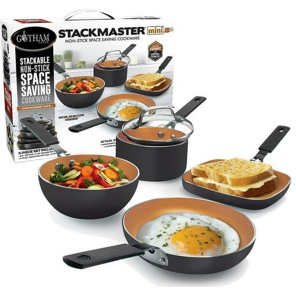 Gotham Steel Mini Stackmaster 5 Pcs Cookware Set