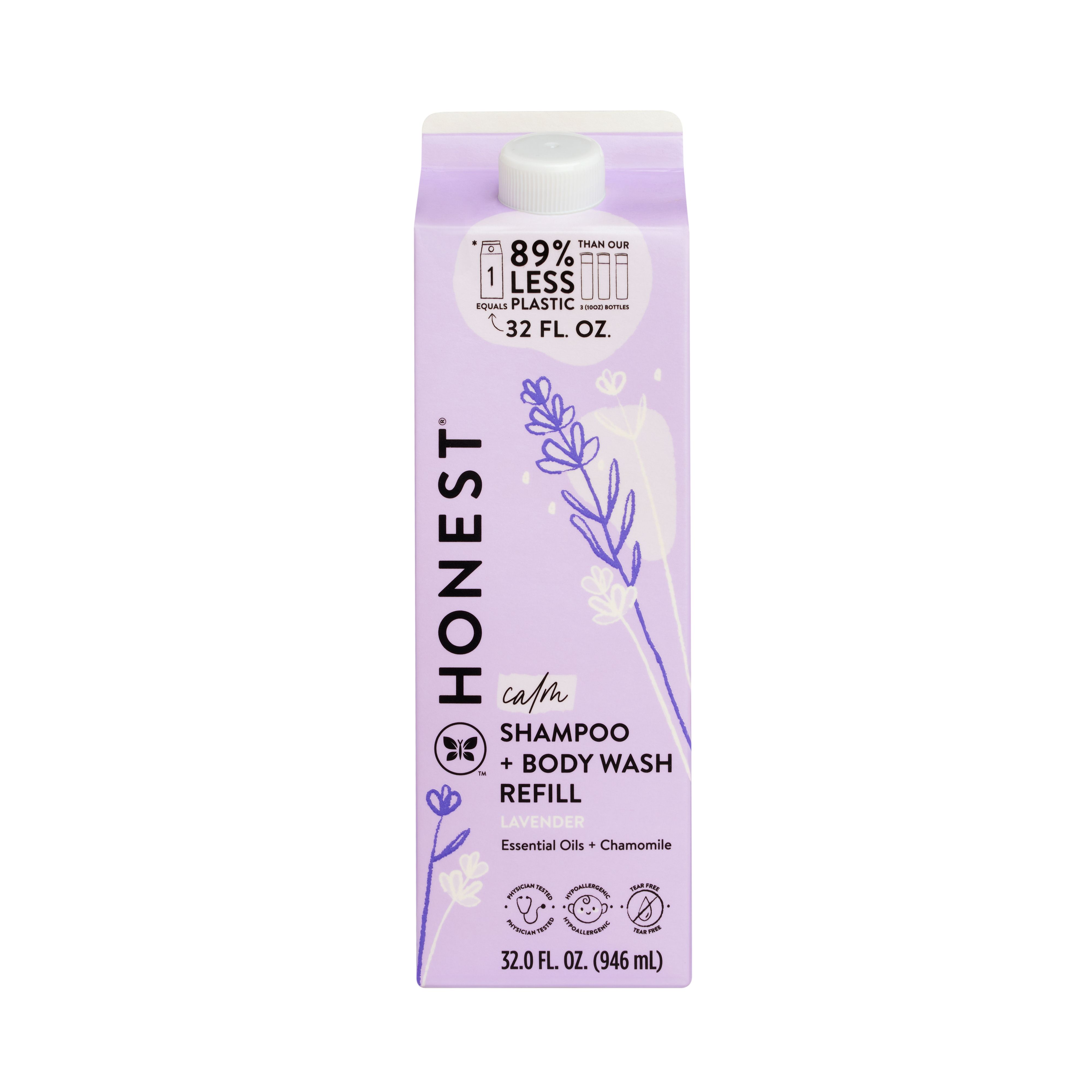 The Honest Company 2-in-1 Shampoo & Body Wash Refill, Lavender, 32 fl oz