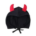 thumbnail image 3 of TFEOQRY 3-24M Newborn Infant Little Devil Bodysuit Outfit Set with Horned Hat Sleeveless Outfit Black, 3 of 8