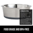 thumbnail image 3 of Juego de cuencos para perros Gorilla Grip de acero inoxidable de 1,9 L (paquete de 2), 3 of 9