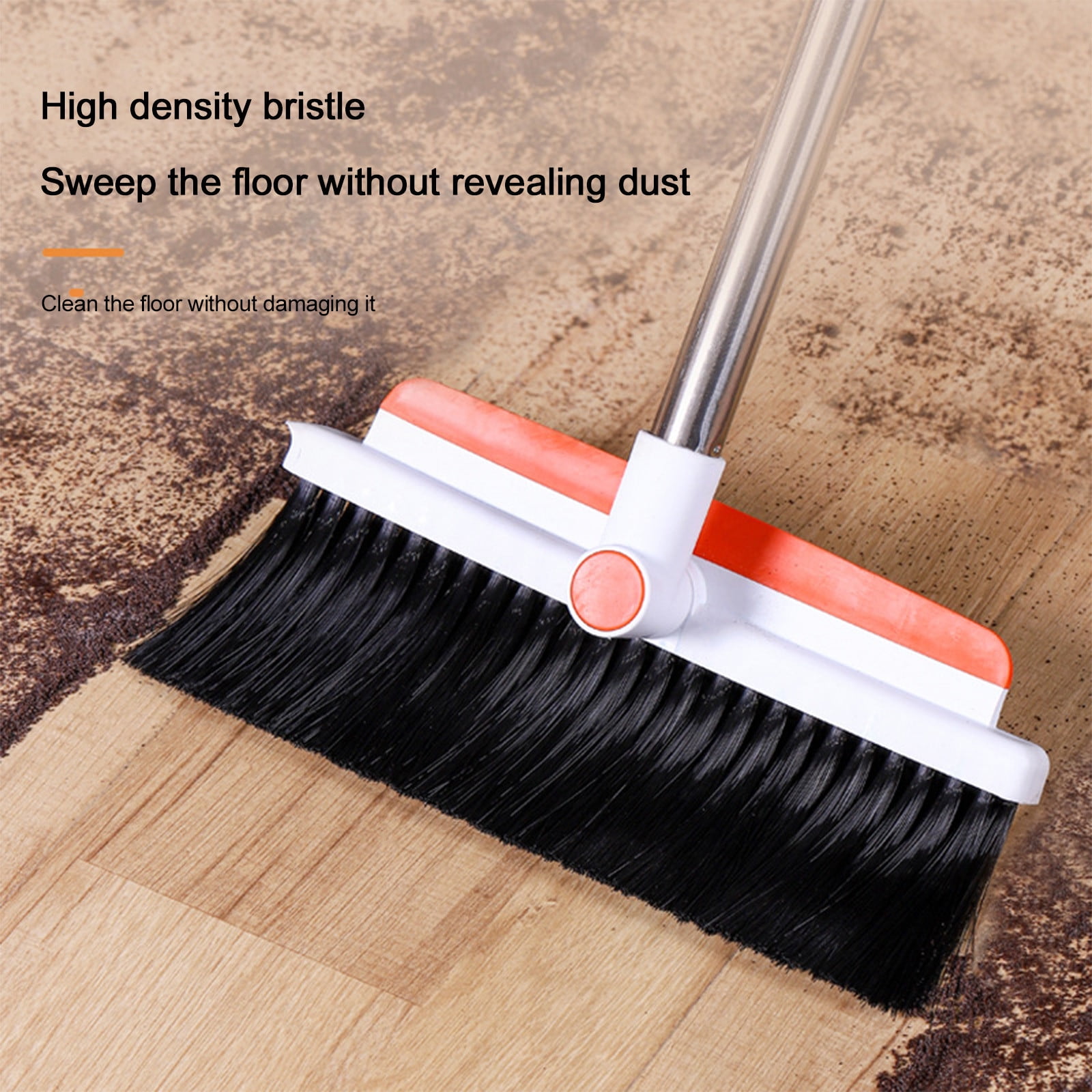 VerPetridure Long Handle Broom and Dustpan Set for Home,Upright Dust Pan  with 43 Long Handle Broom Combo Set for Home Kitchen Office Lobby Floor