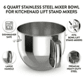 thumbnail image 2 of GVODE 6 Quart Stainless Steel Mixer Bowl for KitchenAid Lift Stand Mixers, 2 of 9