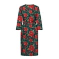 thumbnail image 4 of Yuyamidu Poinsettia Long Bath Robe Soft Robes Nightgowns for Women Size M Trendy Spa Bathrobes Nightgown Ladies Pajamas Sleepwear Christmas Casual Housecoat, 4 of 7