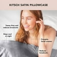 thumbnail image 6 of Kitsch Satin Pillowcase for Hair & Skin - Pillow Cases Standard Queen (Charcoal, 2 Pack), 6 of 6