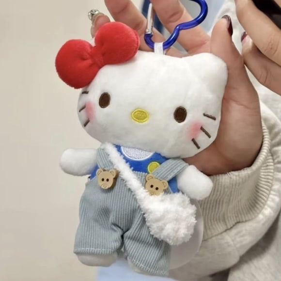 hello Cartoon Red Glasses Apron Keychain Plush Toy Backpack Doll Plush Keychain for Women Style 27