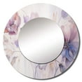 thumbnail image 2 of Designart "Purple botanic Whispers I" Abstract Botanicals Round Mirror Wall Decor Modern - Large Purple Round Bathroom Mirror - Round Mirror - 23" x 23", 2 of 6