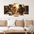 thumbnail image 3 of ZHONGYUTONG 5 Panel Christmas Canvas Wall Art Large Nativity Scene Picture Holy Family Wall Decor Christian Living Room Home Church Decor Framed (8x14inx2pcs 8x18inx2pcs 8x22inx1pcs), 3 of 4