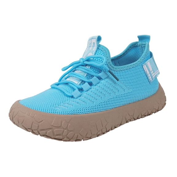 YLYL Womens Stripe Knit Sneakers Lace up Breathable Mesh Thick Sole Walking Shoes for Casual Wear