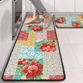 thumbnail image 2 of Kitchen Rugs Sets Of 2,Pioneer Flower Floral Print Pattern Anti Fatigue Kitchen Mat Rugs Non Slip Washable,Decorative Kitchen Floor Mats for Kitchen,Sink,Laundry,17"x47"+17"x47", 2 of 5