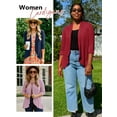 thumbnail image 3 of Anygrew Casual Lightweight Cardigans For Women Out Open Front Jackets 3/4 Sleeves, 3 of 7