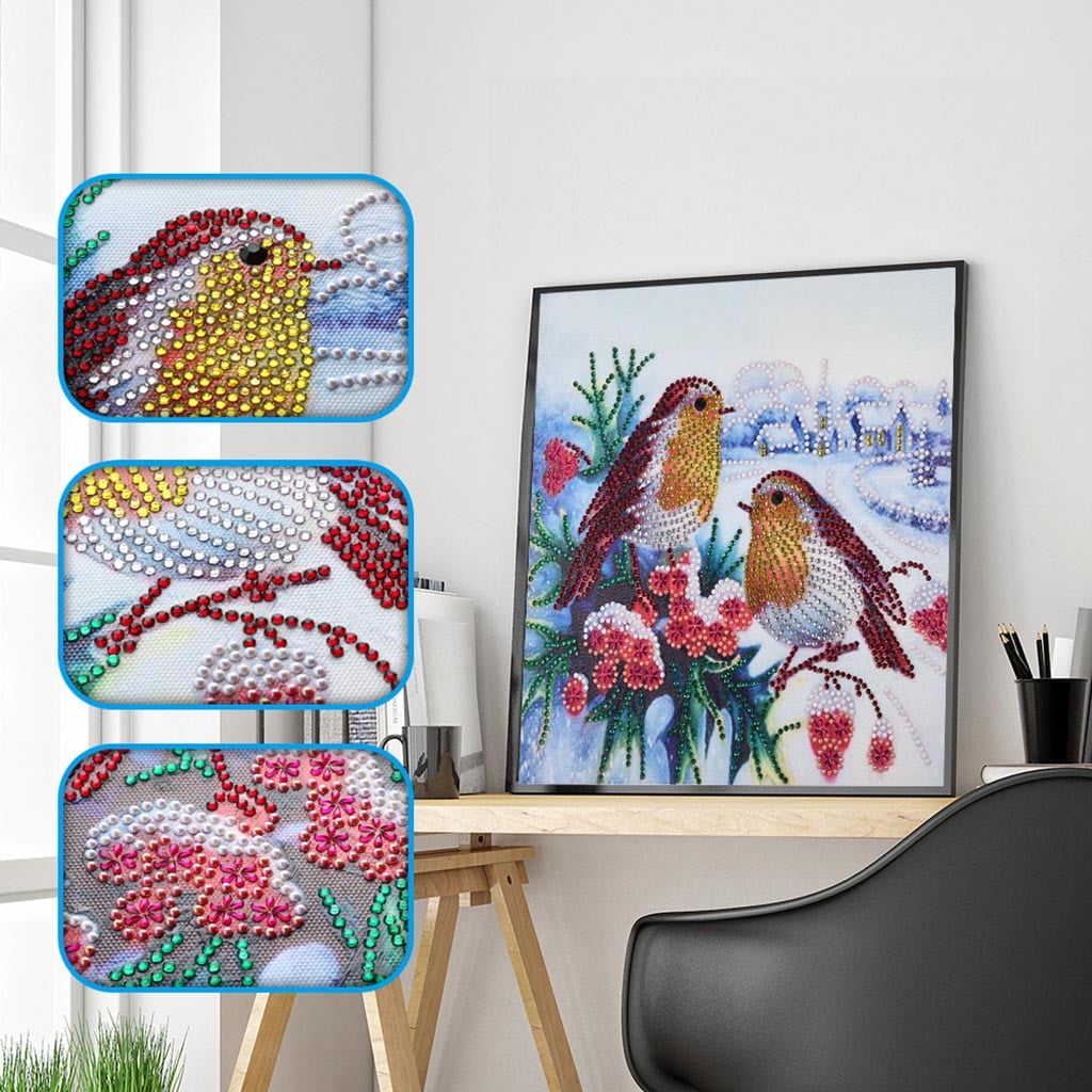 Birdfly 4Type Partial Drill Cross Stitch Kits 5D DIY Crystal Diamond Painting Kits for Adults Children 