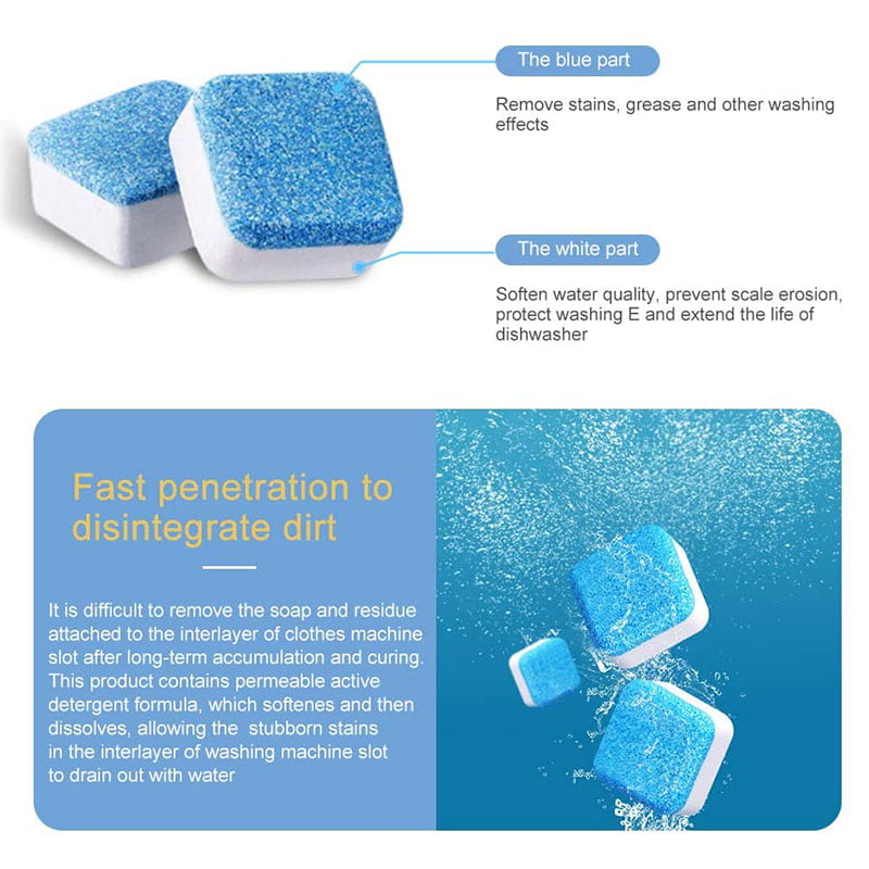 1/5/10Pcs Washing Machine Cleaning Effervescent Tablet Cleaner Deep Wash Tools 