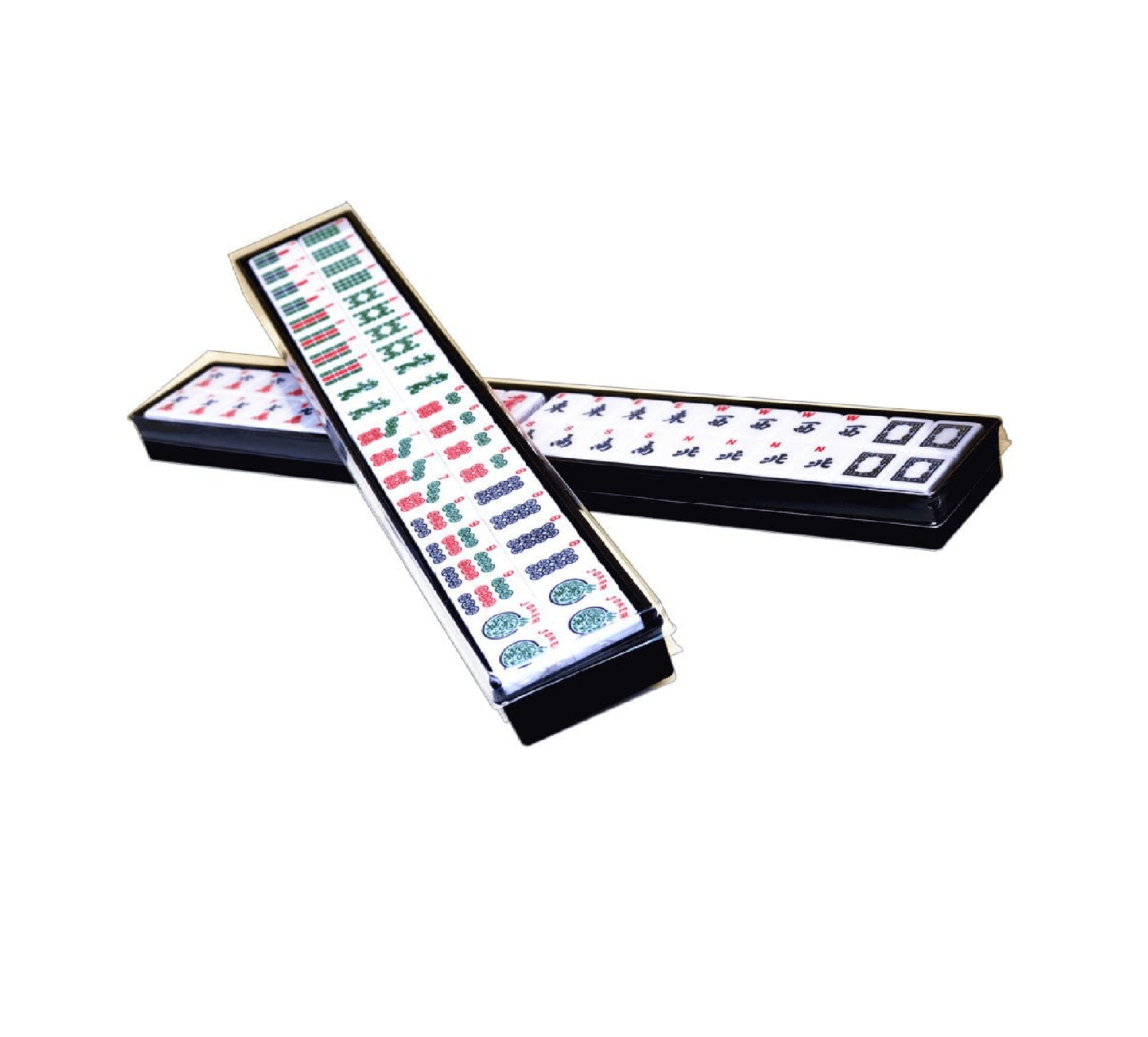 Western Mah Jong Tile Set with 2 Pcs Mah Jong Trays and Lids A Type by C&H