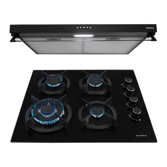 Combo Forli SUPRA Parrilla 4Q-EC-N Campana Nube 60 cm Negra