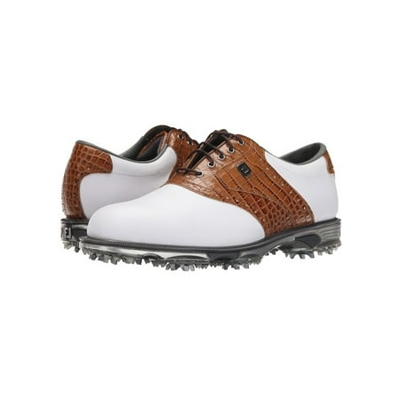FootJoy Men's DryJoys Tour #53677 Golf Shoes White/Antique Brown (10.0M ...