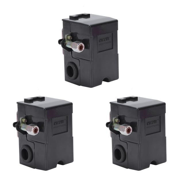 3Pcs Interruptor Compresor de Aire Universal Interruptor de Presión 95-125 Psi para Bomba de Compresor de Aire Válvula de Control
