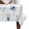 thumbnail image 4 of Blue Floral Spring Table Cloth Waterproof Tablecloths, Farmhouse Poppy Botanical Tablecloth Dining Table Cover for Kitchen Party Tabletop Outdoor, Rectangle Tablecloth 52x70 Inch, 4 of 9