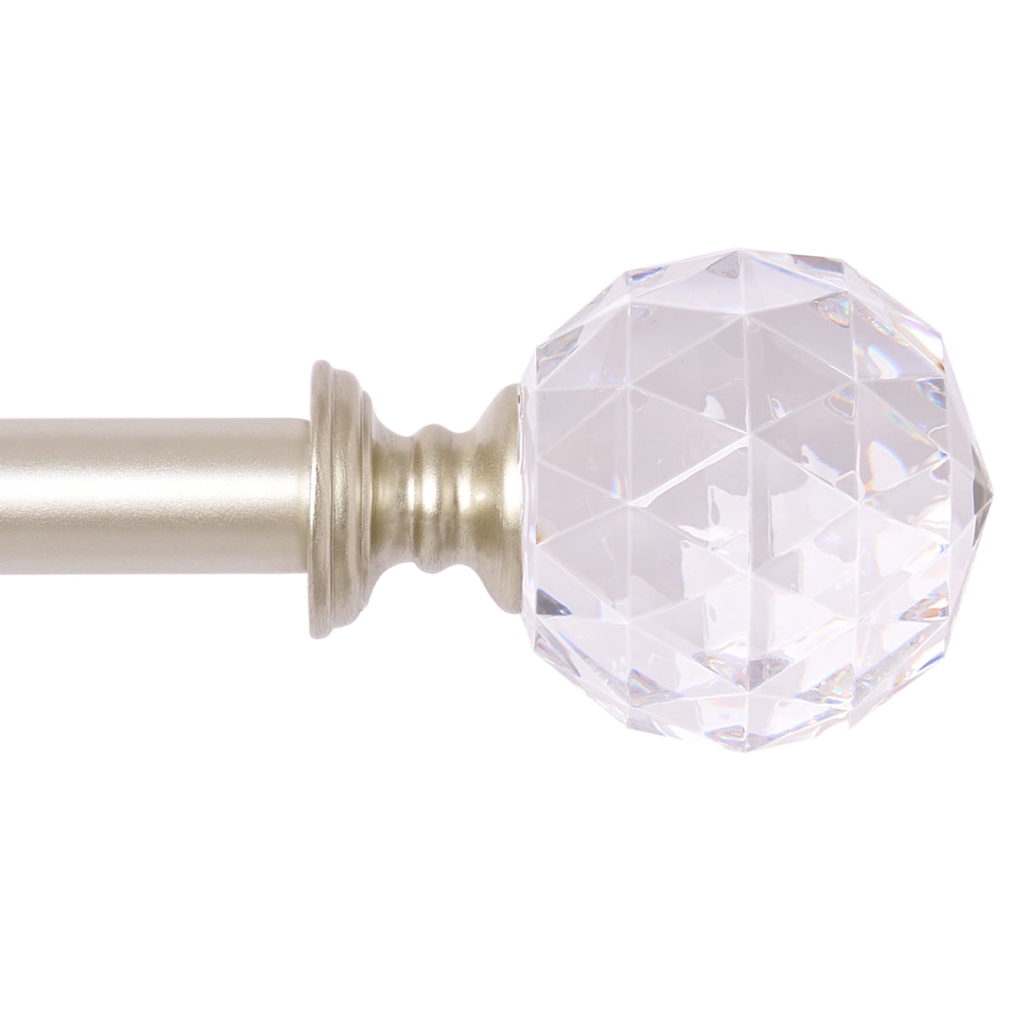 Curtain Rod Champagne Extendable Curtain Rod 48" to 120" Adjustable Curtain Rods Includes rods, ball finials, 3piece brackets, hardware kits