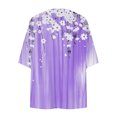 thumbnail image 5 of JURANMO 3/4 Sleeve Cardigan for Women Summer Chiffon Lightweight Cardigans Fashion Print Front Open Kimono Tops Casual Comfy Going Out Shirts Purple S Weekly Prime, 5 of 6