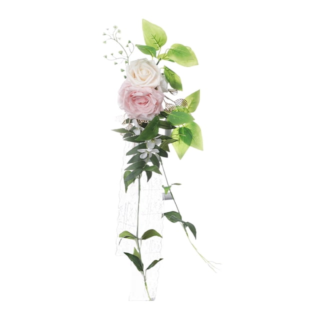 Flores de PEW Flores artificiales de boda con Decoraciones de sillas portátiles duraderas Flor de respaldo de silla para vacaciones Festivales Rosa Soledad Flores de banco