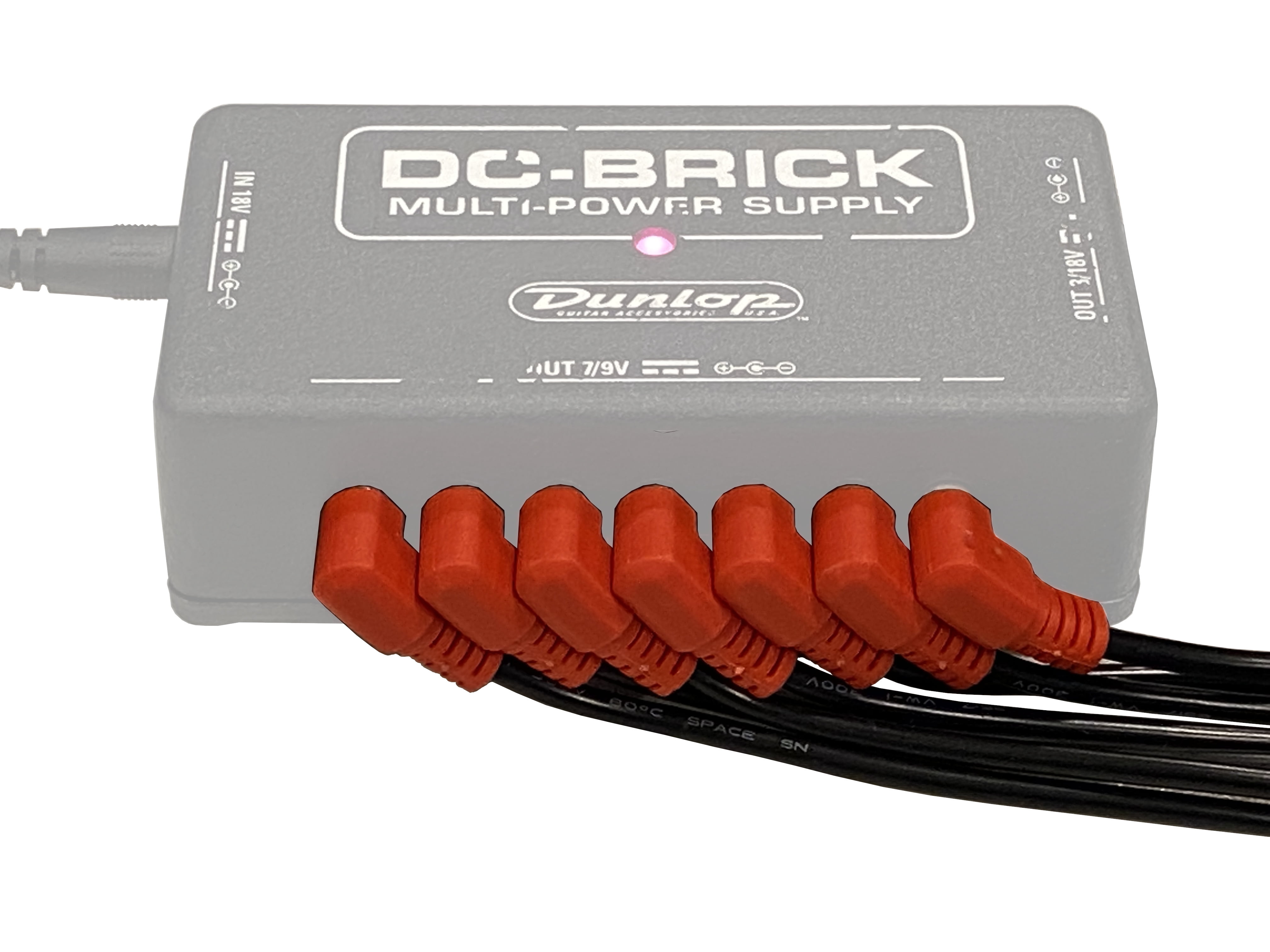 DC Power Supply & (7) Pack Effects Pedal Power Cables for Dunlop DC Brick