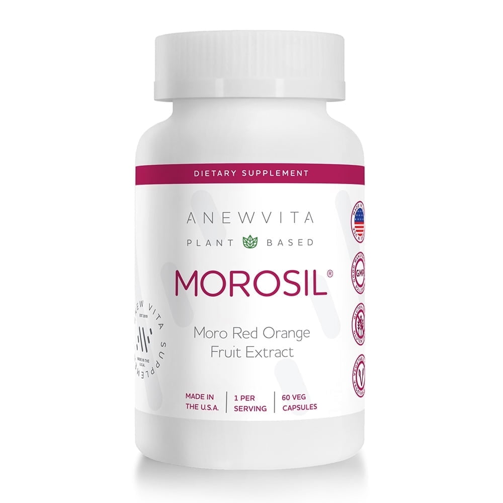 Anew Vita Morosil: Moro Red Orange Extract | Antioxidant & Nutrition Supplement for Men & Women | Non-GMO, Gluten Free, 60 Vegetable Capsules | USA